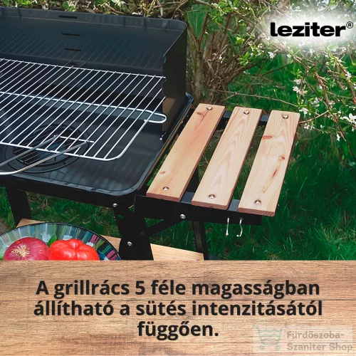 Leziter Téglalap alakú görgős faszenes grill DS-34