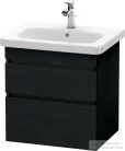 Duravit DURASTYLE 58x44,8 cm-es, 2 fiókos függesztett szekrény, 232065 mosdóhoz, matt fekete tölgy DS648001616