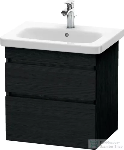 Duravit DURASTYLE 58x44,8 cm-es, 2 fiókos függesztett szekrény, 232065 mosdóhoz, matt fekete tölgy DS648001616