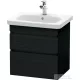 Duravit DURASTYLE 58x44,8 cm-es, 2 fiókos függesztett szekrény, 232065 mosdóhoz, matt fekete tölgy DS648001616