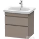 Duravit DURASTYLE 58x44,8 cm-es, 2 fiókos függesztett szekrény, 232065 mosdóhoz, matt bazalt DS648004343