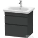 Duravit DURASTYLE 58x44,8 cm-es, 2 fiókos függesztett szekrény, 232065 mosdóhoz, matt grafit DS648004949