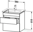 Duravit DURASTYLE 58x44,8 cm-es, 2 fiókos függesztett szekrény, 232065 mosdóhoz, matt grafit DS648004949