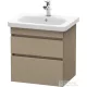 Duravit DURASTYLE 58x44,8 cm-es, 2 fiókos függesztett szekrény, 232065 mosdóhoz, matt len DS648007575