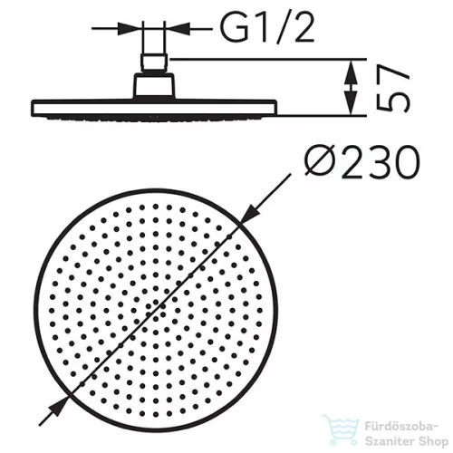 Ferro NOSTRIS esőztető fejzuhany 230 mm, fekete DSN99BL