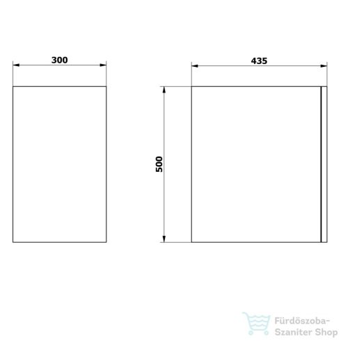 Sapho ODETTA alsószekrény, jobbos/balos, 30x50x43,5cm, fényes fehér (DT300-3030)