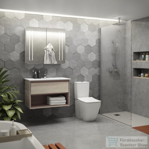 Ideal Standard CONNECT AIR 80x44 cm-es 1 fiókos alsószekrény pult és mosdó nélkül,Fa világosszürke/matt fehér E0827PS