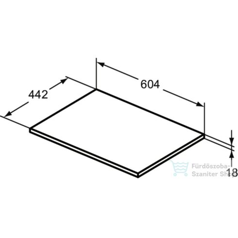 Ideal Standard CONNECT AIR 60,4x44,2 cm-es pult bútorra,kivágás nélkül,fényes világosszürke E0848EQ