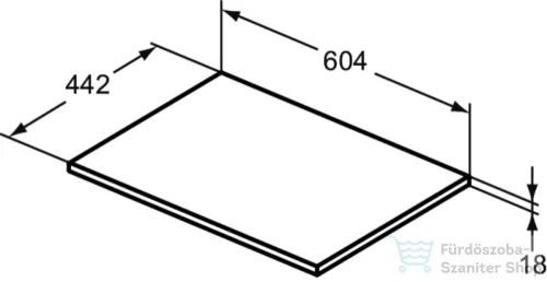 Ideal Standard CONNECT AIR 60,4x44,2 cm-es pult bútorra,kivágás nélkül,fényes világosszürke E0848EQ
