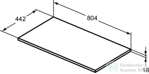 Ideal Standard CONNECT AIR 80,4x44,2 cm-es pult bútorra,kivágás nélkül,Fényes fehér E0849B2