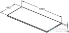 Ideal Standard CONNECT AIR 100,4x44,2 cm-es pult bútorra,kivágás nélkül,matt sötétbarna E0851VY