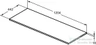 Ideal Standard CONNECT AIR 120,4x44,2 cm-es pult bútorra,kivágás nélkül,Fényes fehér E0852B2