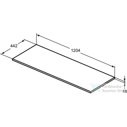 Ideal Standard CONNECT AIR 120,4x44,2 cm-es pult bútorra,kivágás nélkül,Fényes világosszürke E0852EQ