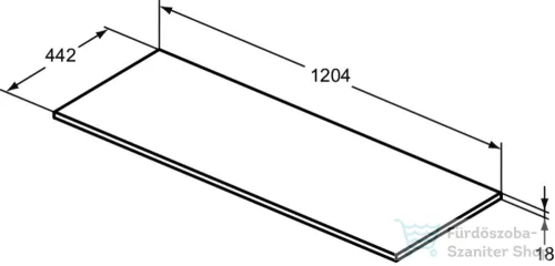 Ideal Standard CONNECT AIR 120,4x44,2 cm-es pult bútorra,kivágás nélkül,Fa világosbarna E0852UK