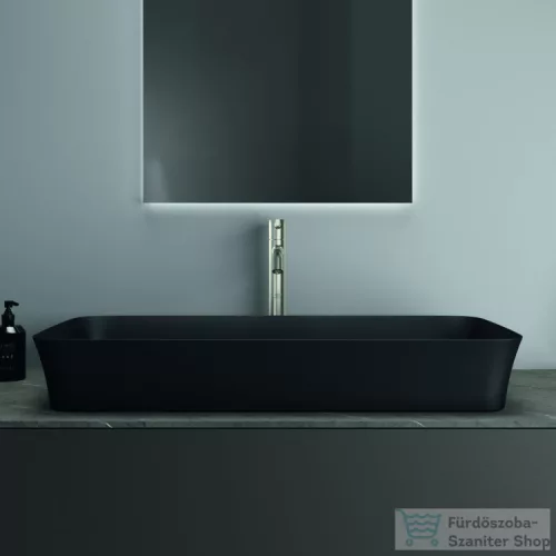 Ideal Standard IPALYSS 80x40 cm-es pultra ültethető mosdó nem zárható leeresztővel,matt fekete E1391V3