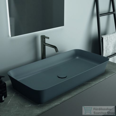 Ideal Standard IPALYSS 80x40 cm-es pultra ültethető mosdó nem zárható leeresztővel,slate grey E1391V5