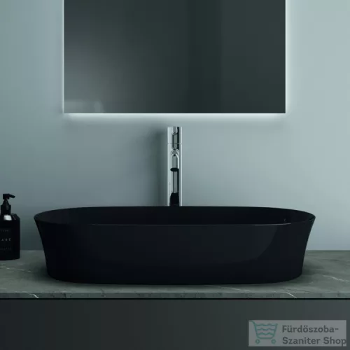 Ideal Standard IPALYSS 60x38 cm-es pultra ültethető mosdó nem zárható leeresztővel,fényes fekete E1396V2