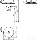 Ideal Standard IPALYSS 40 cm-es pultra ültethető mosdó nem zárható leeresztővel,matt fekete E1398V3