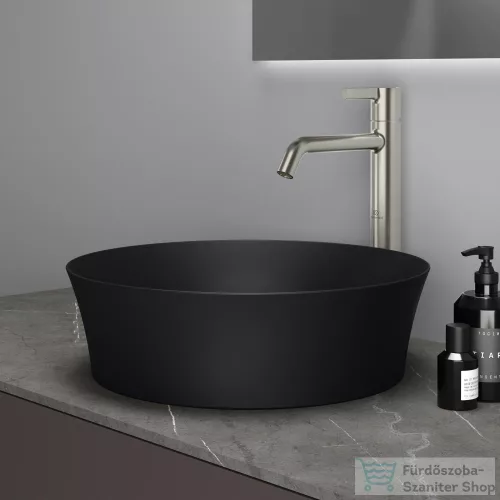 Ideal Standard IPALYSS 40 cm-es pultra ültethető mosdó nem zárható leeresztővel,matt fekete E1398V3