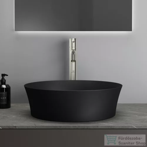 Ideal Standard IPALYSS 40 cm-es pultra ültethető mosdó nem zárható leeresztővel,matt fekete E1398V3