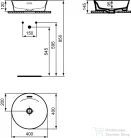 Ideal Standard IPALYSS 40 cm-es pultra ültethető mosdó leeresztő nélkül,fényes fekete E1413V2