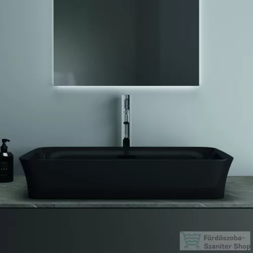 Ideal Standard IPALYSS 65x39,5 cm-es pultra ültethető mosdó leeresztő nélkül,fényes fekete E1887V2