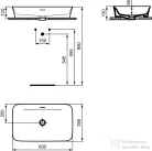 Ideal Standard IPALYSS 65x39,5 cm-es pultra ültethető mosdó leeresztő nélkül,Pomegranate E1887V6