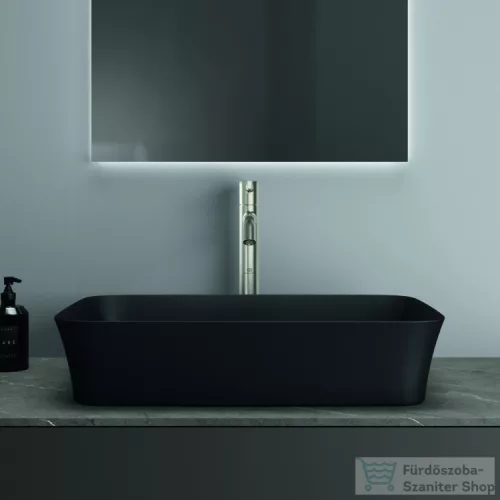 Ideal Standard IPALYSS 55x38 cm-es pultra ültethető mosdó nem zárható leeresztővel,matt fekete E2076V3