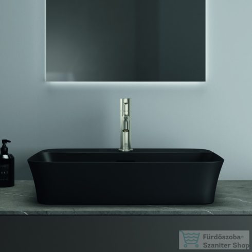 Ideal Standard IPALYSS 55x38 cm-es pultra ültethető mosdó leeresztő nélkül,matt fekete E2077V3