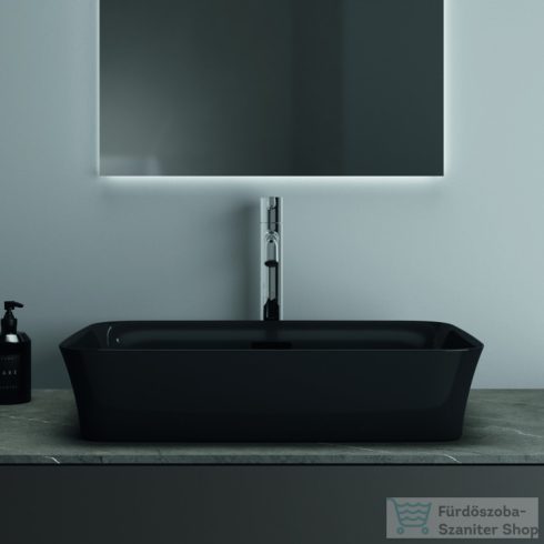 Ideal Standard IPALYSS 55x38 cm-es pultra ültethető mosdó leeresztővel,fényes fekete E2078V2