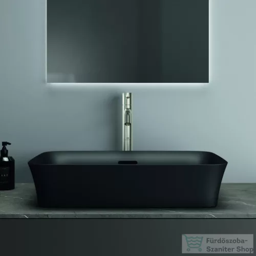 Ideal Standard IPALYSS 55x38 cm-es pultra ültethető mosdó leeresztővel,matt fekete E2078V3