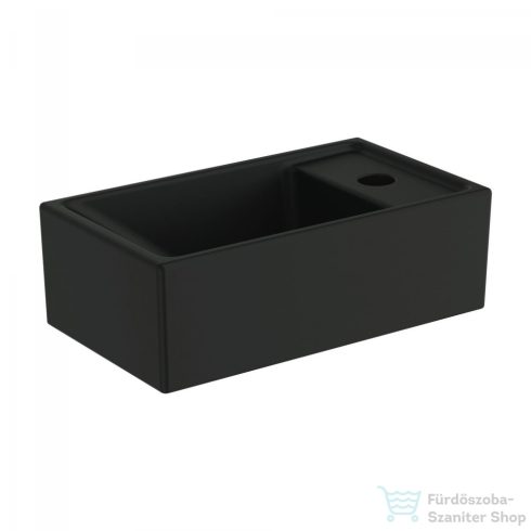 Ideal Standard TEMPO 37x21 cm-es falra/bútorra szerelhető mosdó jobb oldali csaplyukkal,matt fekete E2112V3
