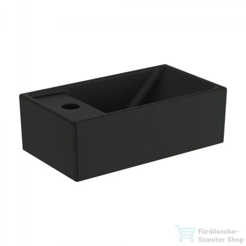 Ideal Standard TEMPO 37x21 cm-es falra/bútorra szerelhető mosdó bal oldali csaplyukkal,matt fekete E2113V3