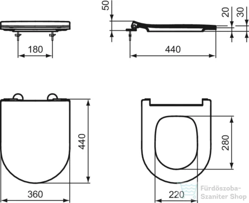 Ideal Standard LA DOLCE VITA soft-close wc ülőke,fehér E266701