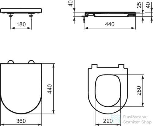 Ideal Standard LA DOLCE VITA soft-close wc ülőke,fehér E330401