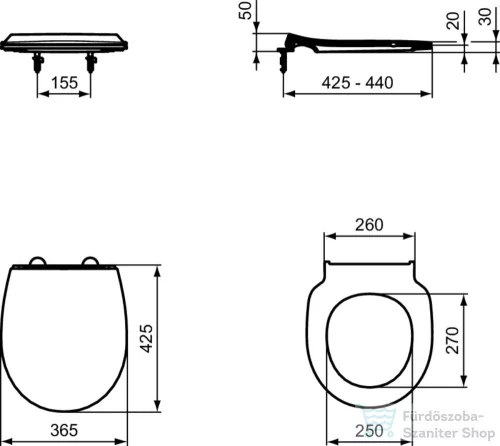 Ideal Standard TIRSO soft-close wc ülőke,Smartguard white E3354HY
