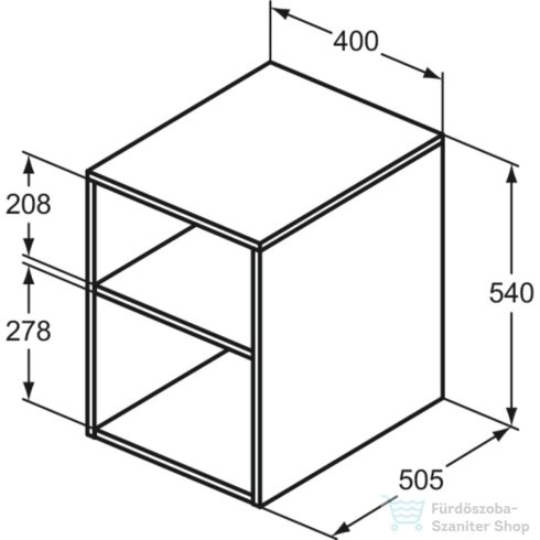 Ideal Standard FINESSE 40x50,5x54 cm-es nyitott oldalsó szekrény,White oak E3401US