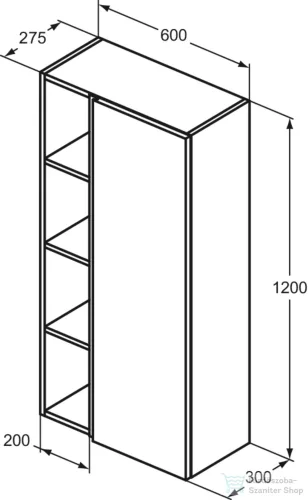 Ideal Standard FINESSE 60x30x120 cm-es 1 ajtós oldalsó szekrény,Greige matt E3443UP
