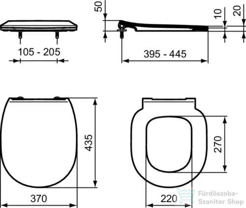 Ideal Standard CONNECT SPACE soft-close wc ülőke,fehér E772401
