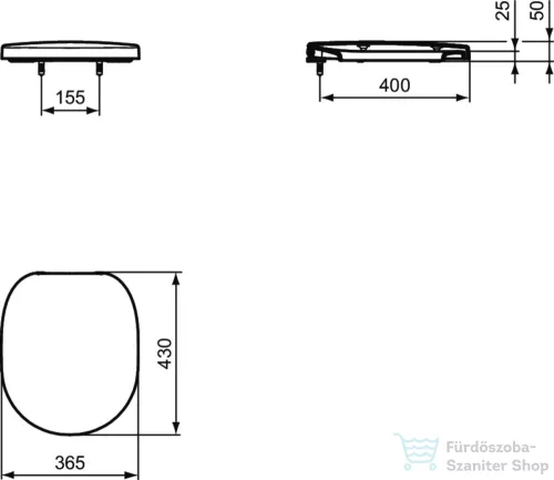 Ideal Standard CONNECT FREEDOM wc ülőke E819401 wc-hez,fehér E822501