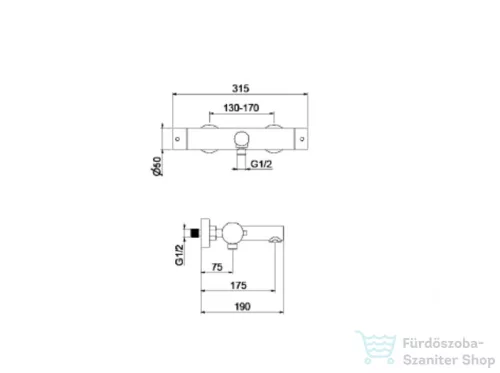 Webert ELIO STEEL fali kádcsaptelep zuhanyszett nélkül, rozsdamentes acél EA850102.440