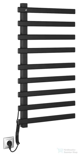 Sapho ELCOR elektromos törölközőszárító radiátor, 480x920x50mm, 128W,matt fekete (EB460)