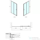 Sapho POLYSAN EASY LINE zuhanyajtó 1000mm, transzparent üveg EL1015