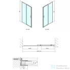 Sapho POLYSAN EASY LINE zuhanyajtó, 1100mm, BRICK üveg (EL1138)
