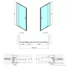 Sapho POLYSAN EASY LINE BLACK nyílóajtó fix résszel, 880-1020mm, matt fekete profil/transzparent üveg, króm (EL1715B)