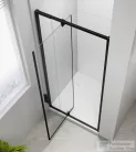 Sapho POLYSAN EASY LINE BLACK nyílóajtó fix résszel, 880-1020mm, matt fekete profil/BRICK üveg (EL1738B)