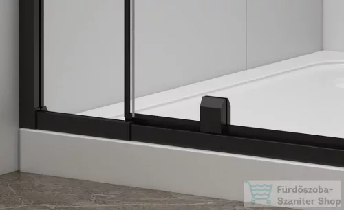 Sapho POLYSAN EASY LINE BLACK nyílóajtó fix résszel, 880-1020mm, matt fekete profil/BRICK üveg (EL1738B)