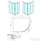 Sapho POLYSAN EASY LINE íves zuhanykabin, 1100x800mm, L/R, transzparent üveg (EL2415)