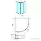 Sapho POLYSAN EASY LINE BLACK íves zuhanykabin, 800x800mm, matt fekete profil/transzparent üveg (EL2515B)