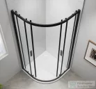 Sapho POLYSAN EASY LINE BLACK íves zuhanykabin, 800x800mm, matt fekete profil/transzparent üveg (EL2515B)